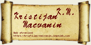 Kristijan Mačvanin vizit kartica